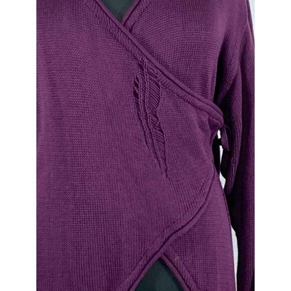 e Frequence 1 OS Purple Cardigan Sweater Art To Wear Lagenlook Boho Feathers - Picture 4 of 14